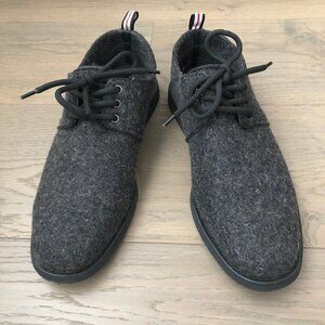 WOOLS Lace Up 100% Wool Sneakers w Synthetic Soles Dark Charcoal Gray Sz 10